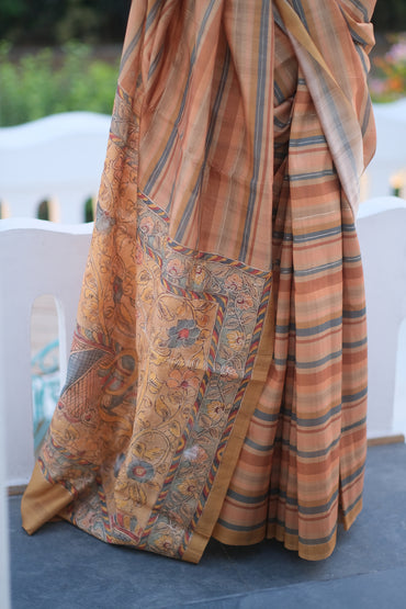 Tussar Kalamkari saree