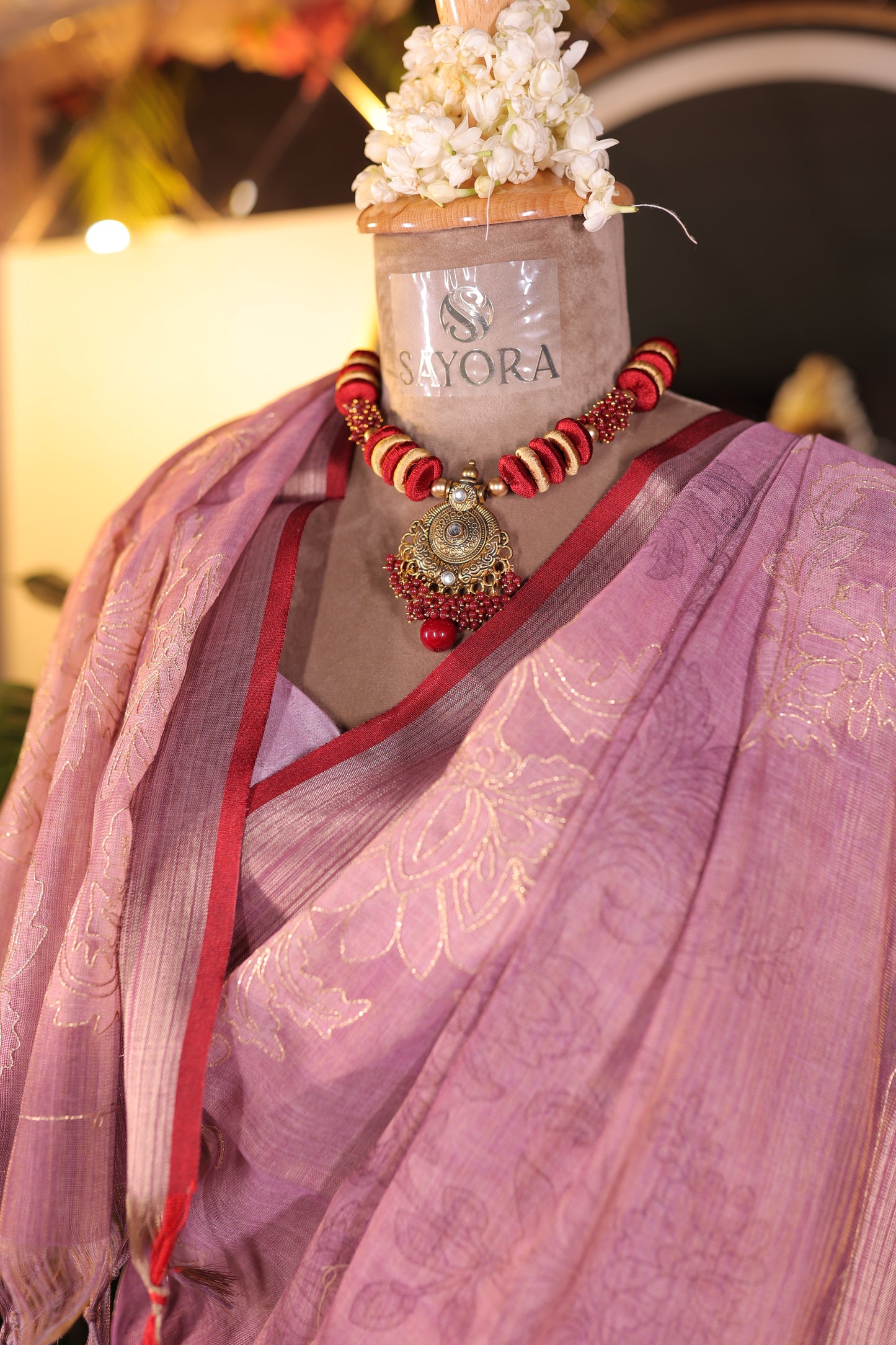 Linen Tissue Embroidered saree