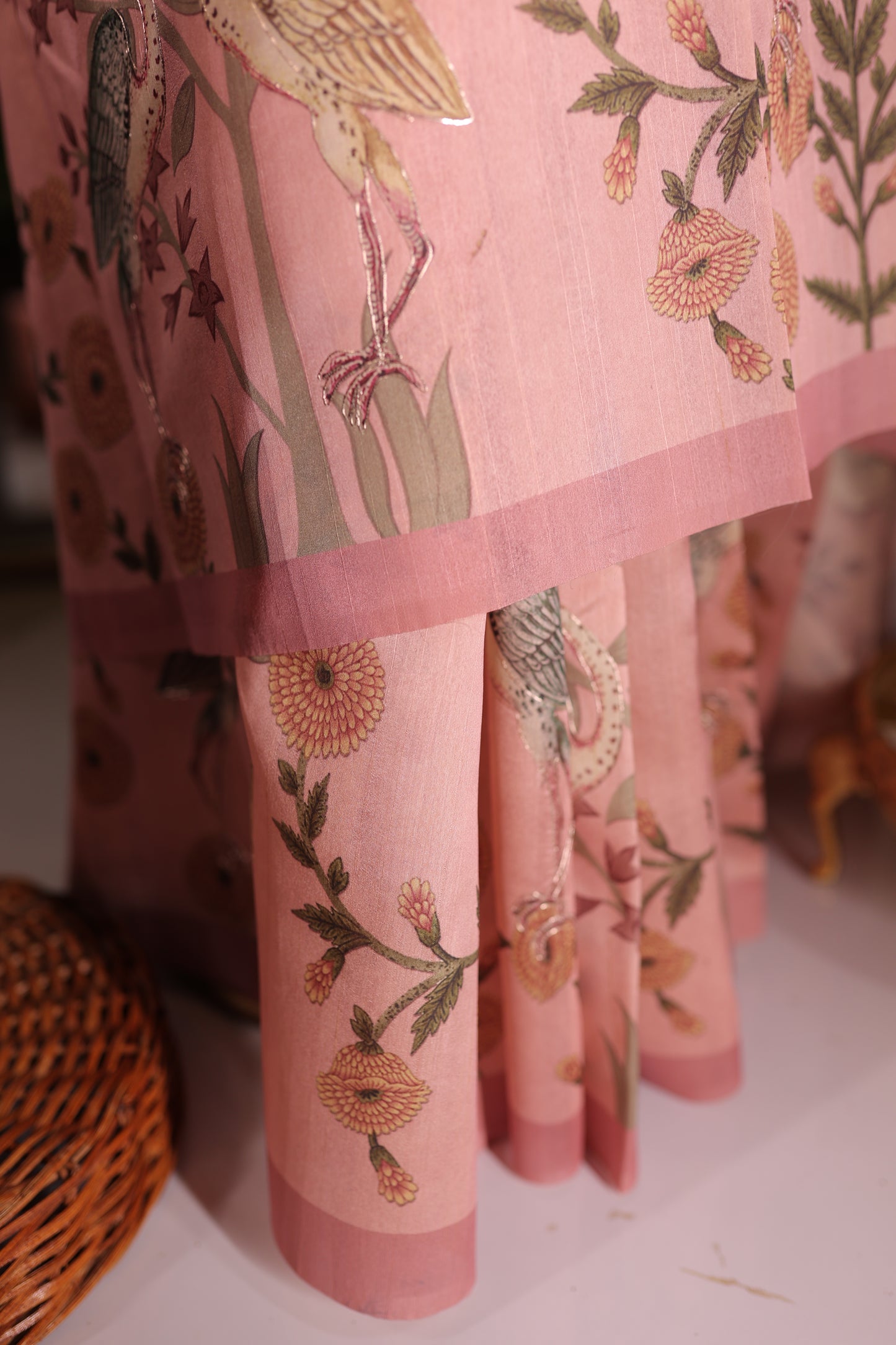 Tussar flamingo saree