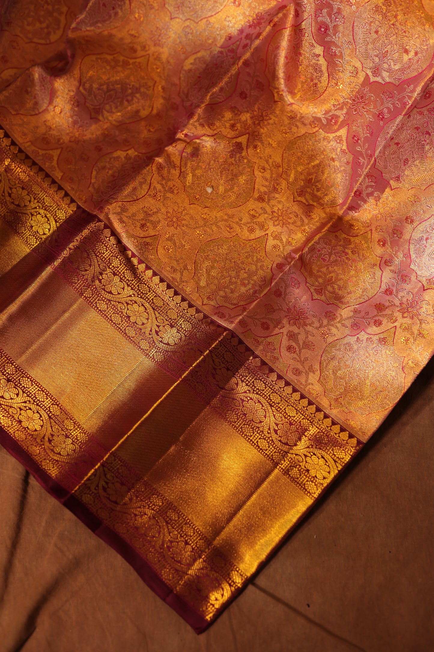 Pink Kanchipuram Silk Saree