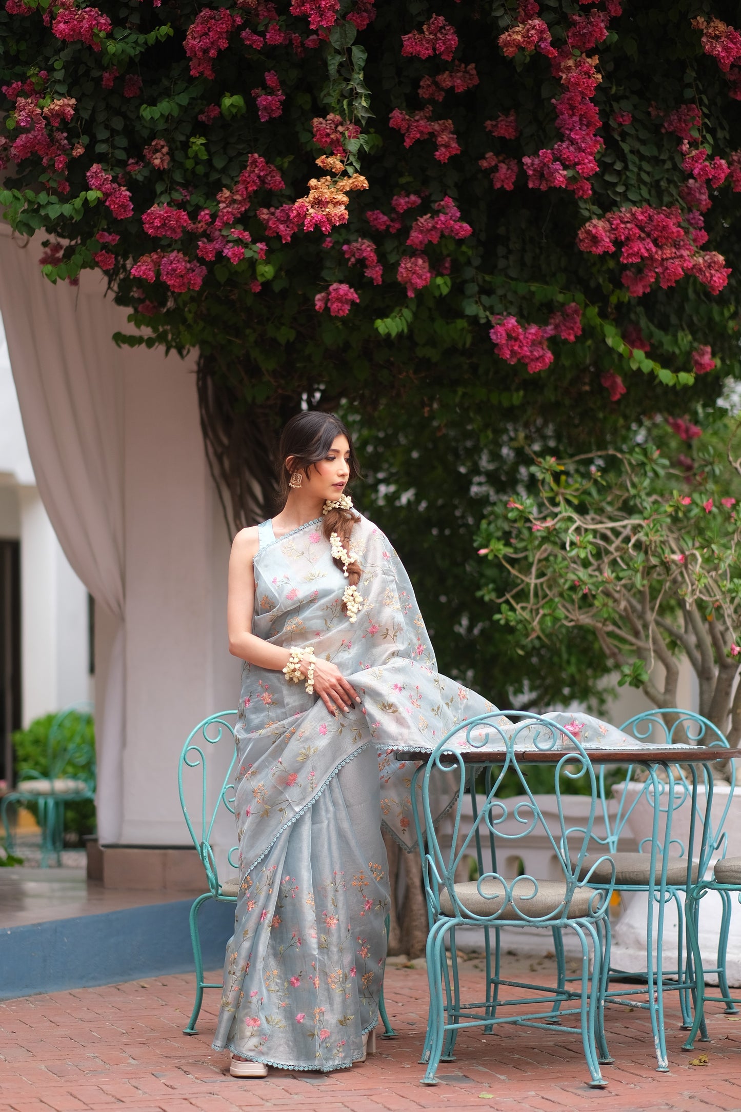 Tissue net saree