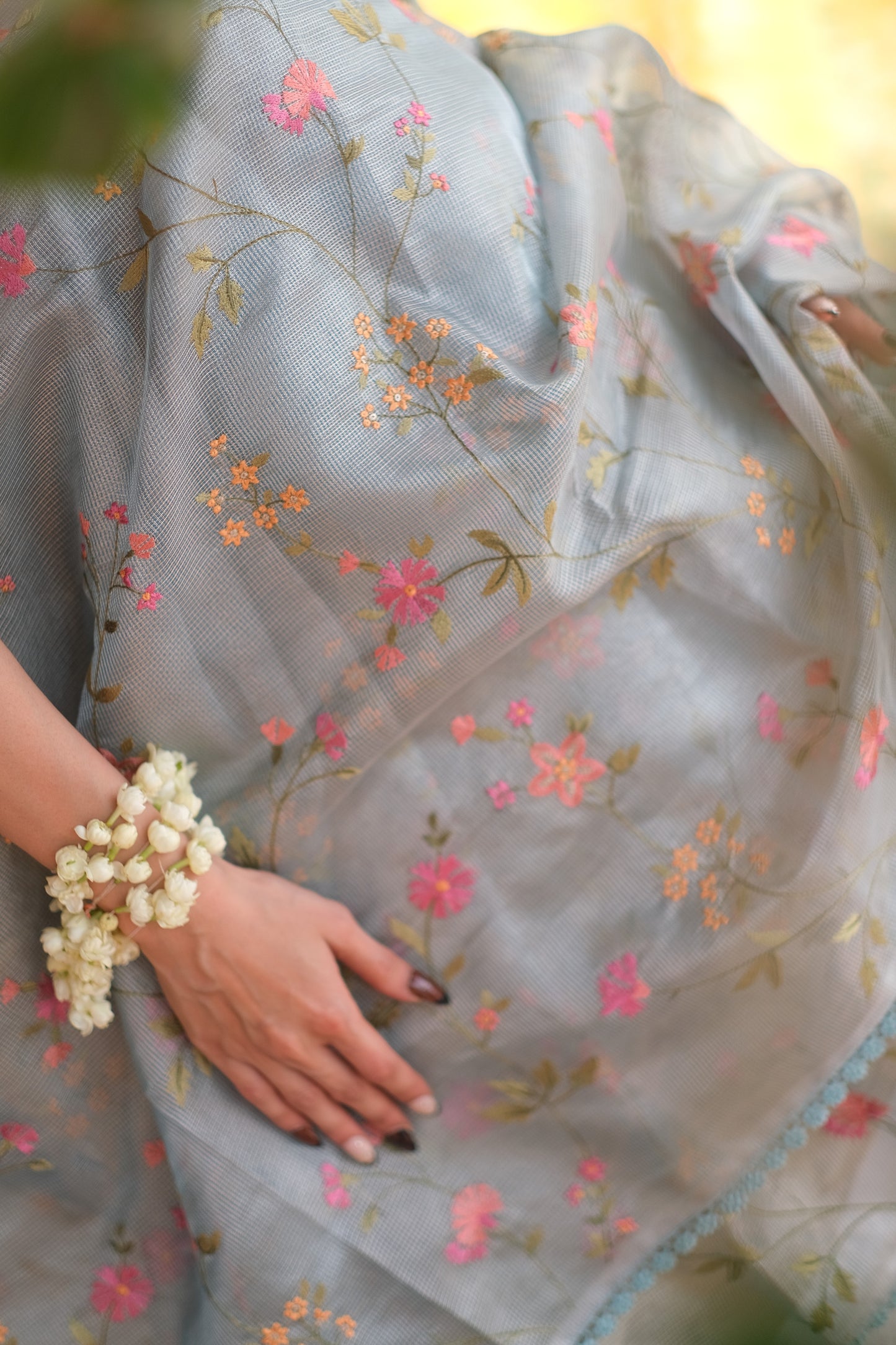 Tissue net saree