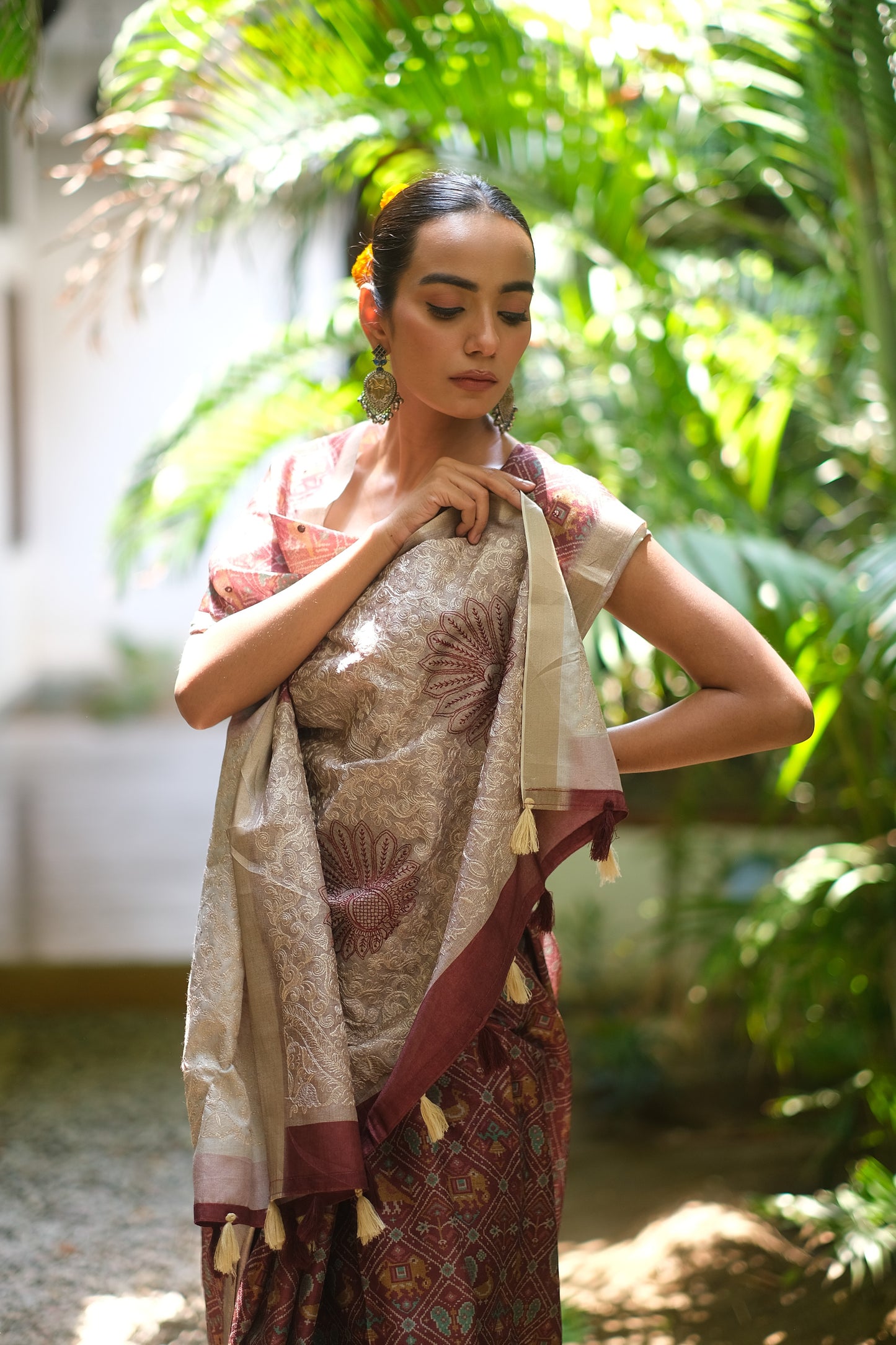 Tussar patola saree