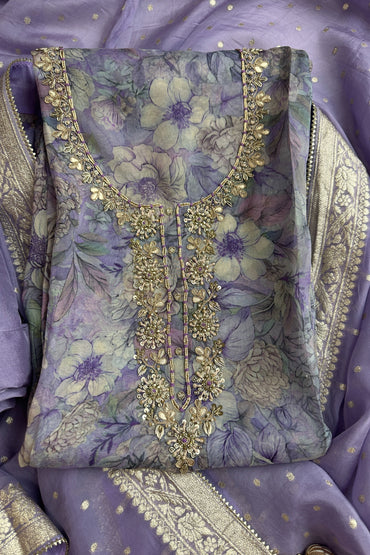 Floral Printed 3 piece Lavender Set