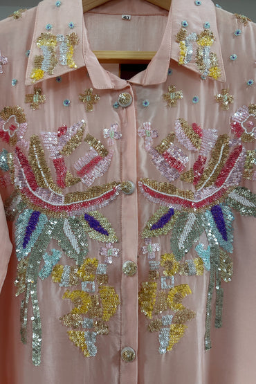 Handwork special H O bamber silk designer Co-ord set