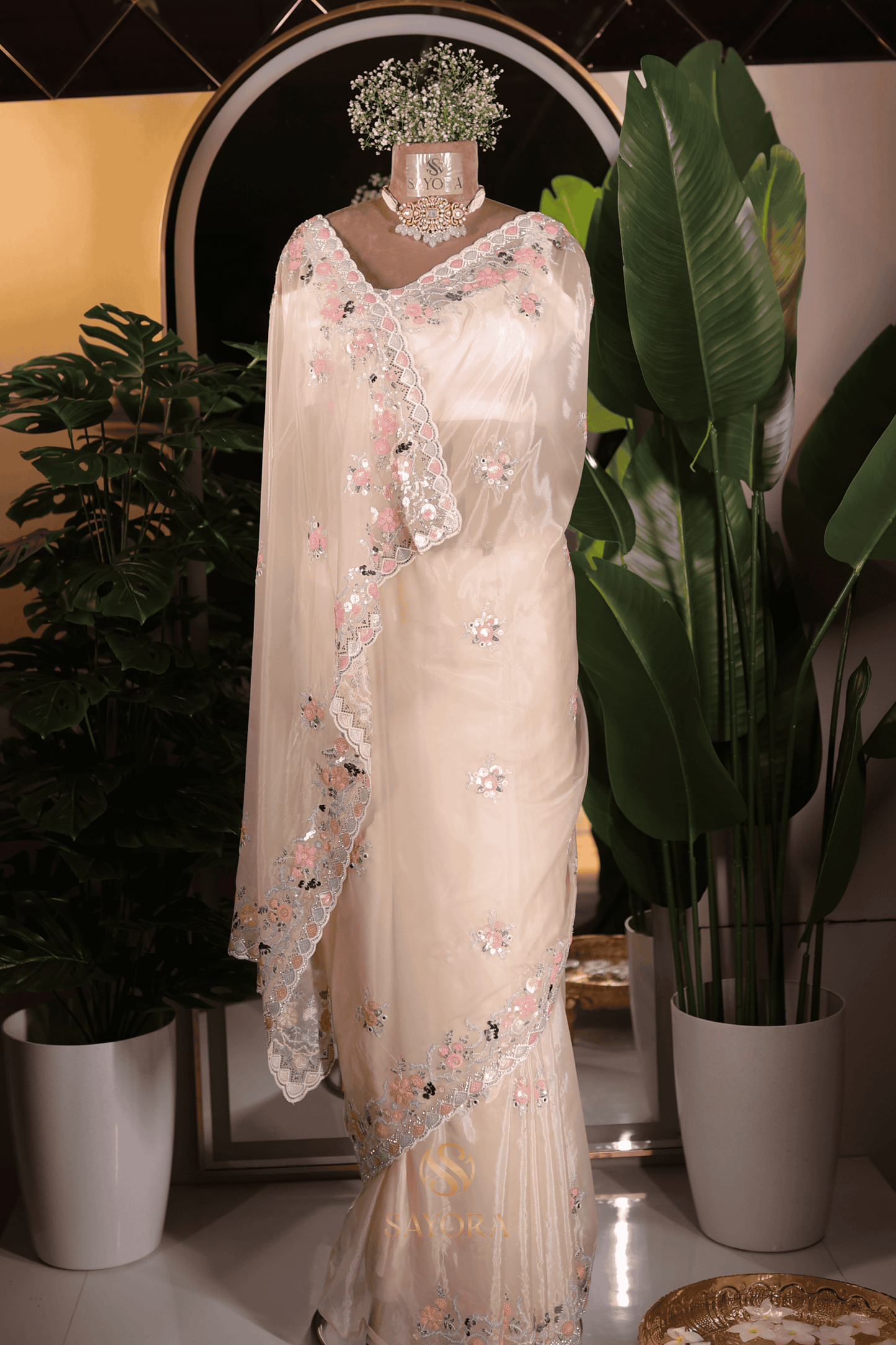 Pearl Mist Organza Saree