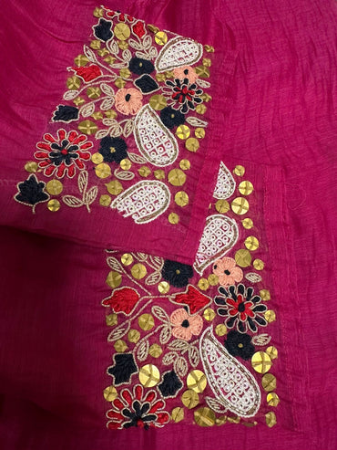 Gulabi charm handwork special Mulchanderi suit