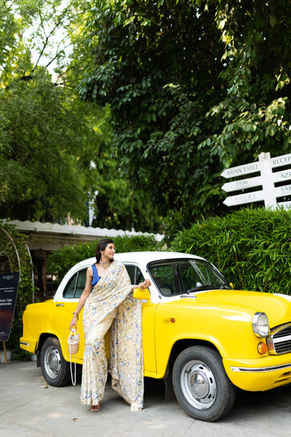 Beige Parsi Gara saree