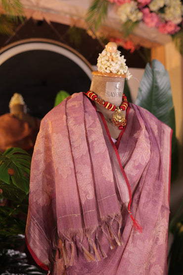 Linen Tissue Embroidered saree