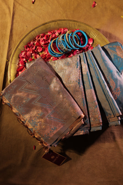 The Blue Kanchipuram Silk Saree