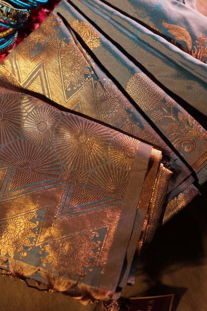 The Blue Kanchipuram Silk Saree