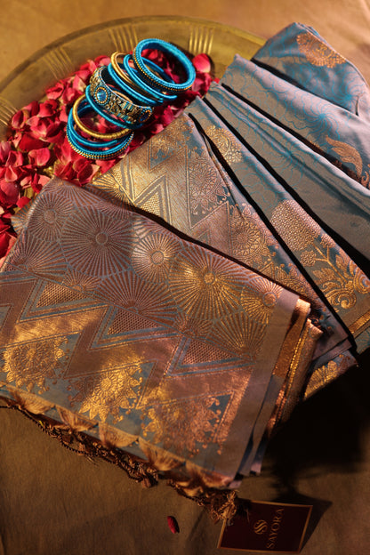 The Blue Kanchipuram Silk Saree