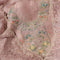 Pastel hand embroidered organza silk unstitched suit with Mukesh work and scalloped dupatta