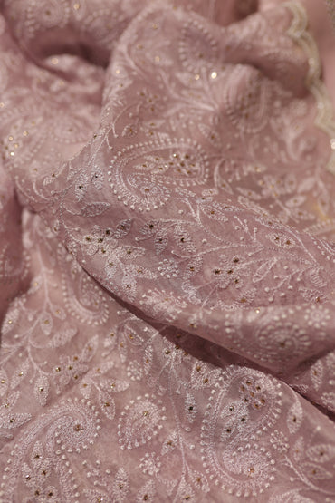 Hand Embroidered Organza Suit