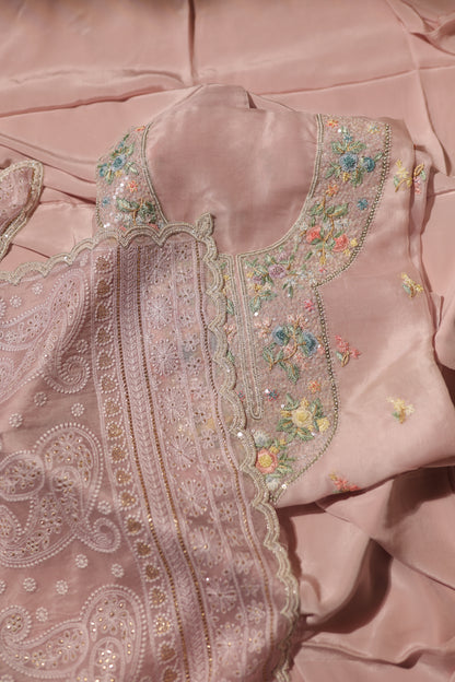 Hand Embroidered Organza Suit