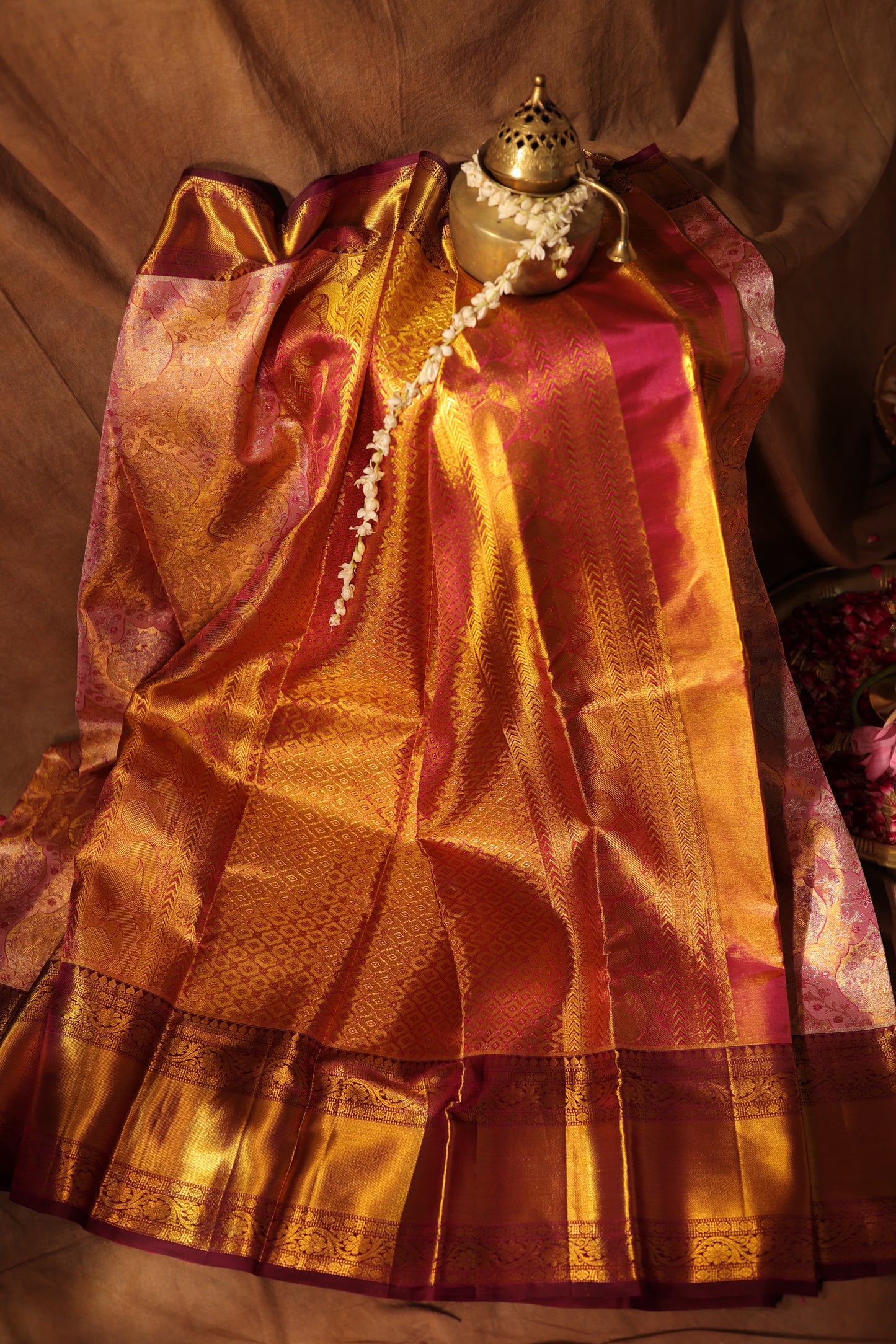 Pink Kanchipuram Silk Saree