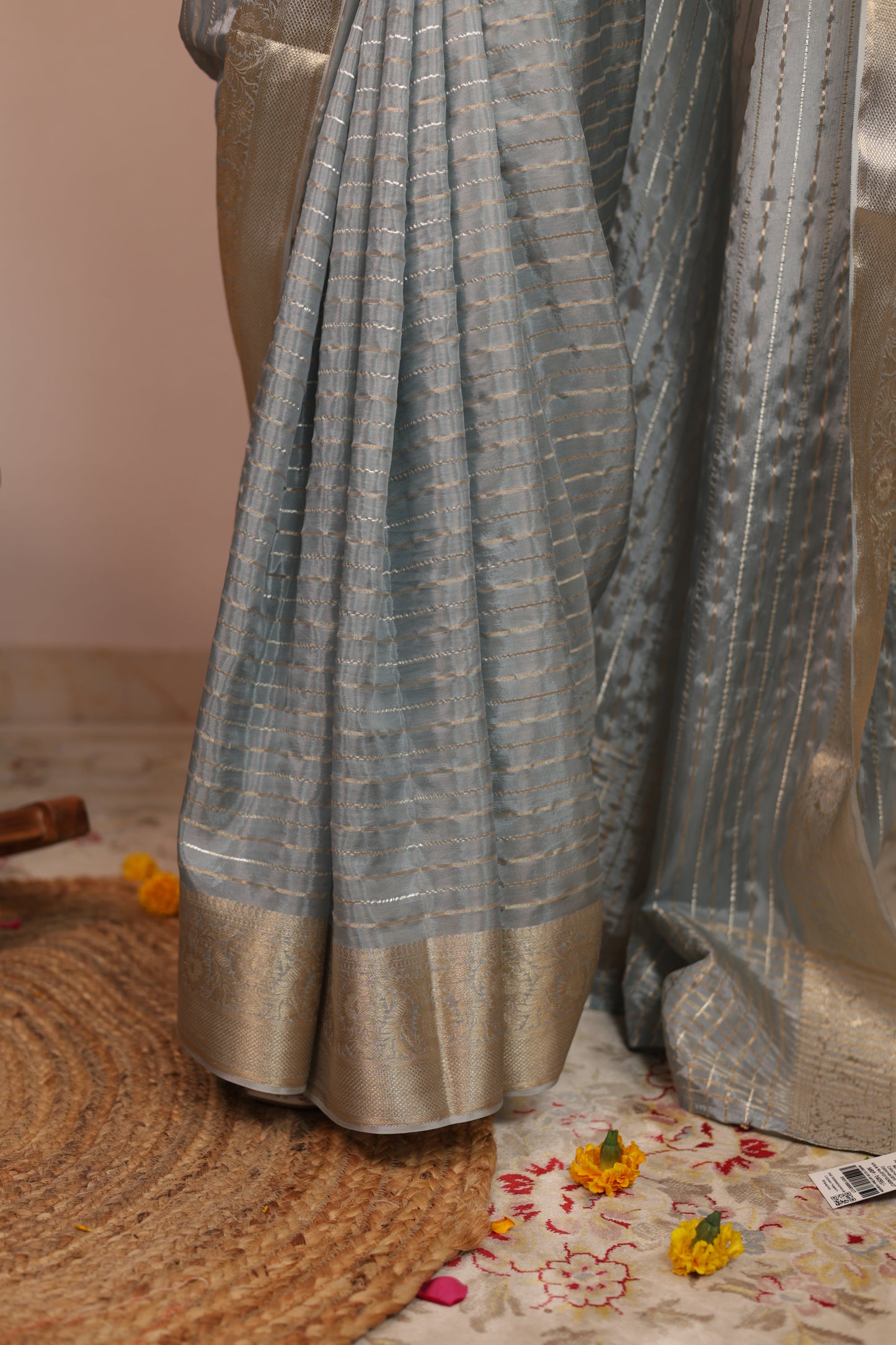 Crepe Viscose Silk Saree With Stitched Embroidered Gharchola Blouse