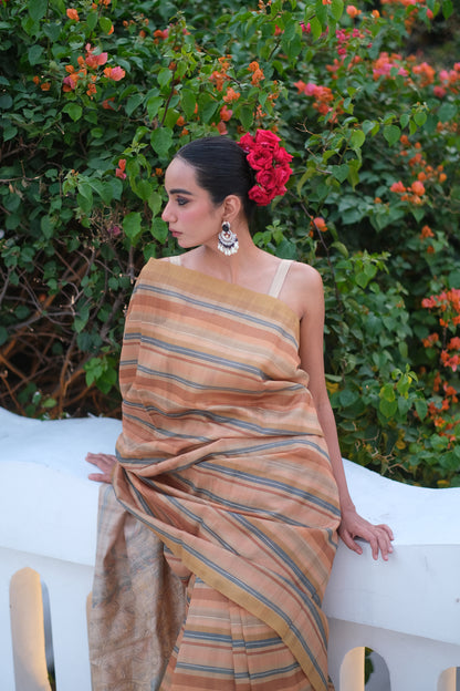 Tussar Kalamkari saree