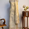 Applique Work Golden Banarasi Tissue Unstitched Suit Set With Scalloped Border