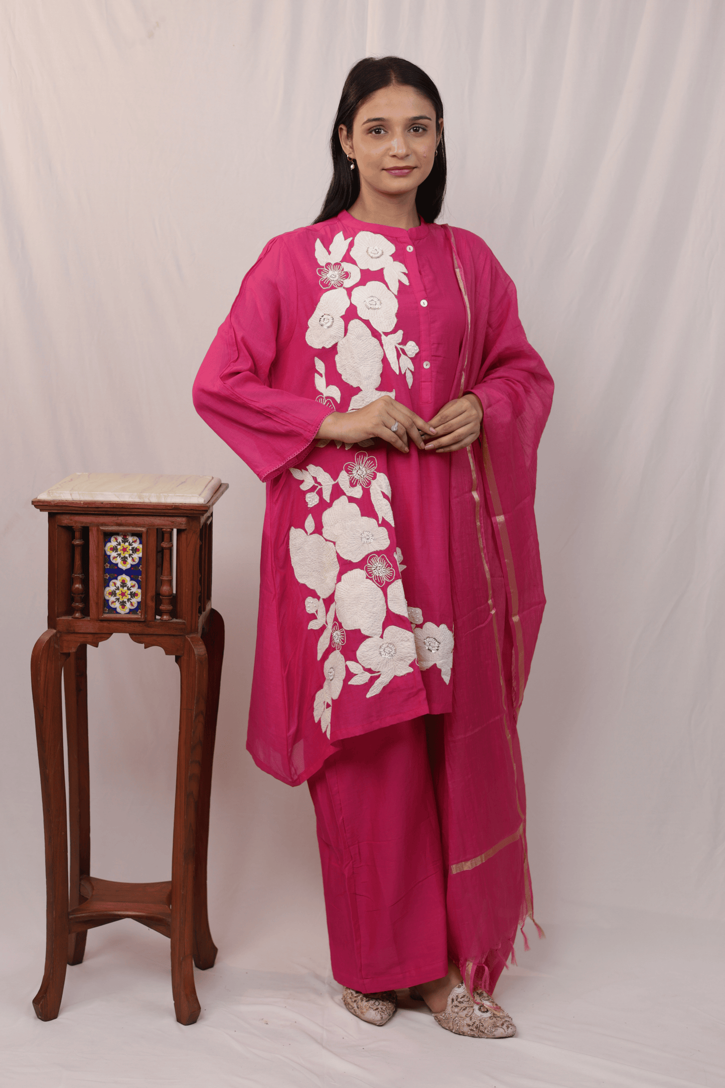 Applique work mulchanderi designer suit