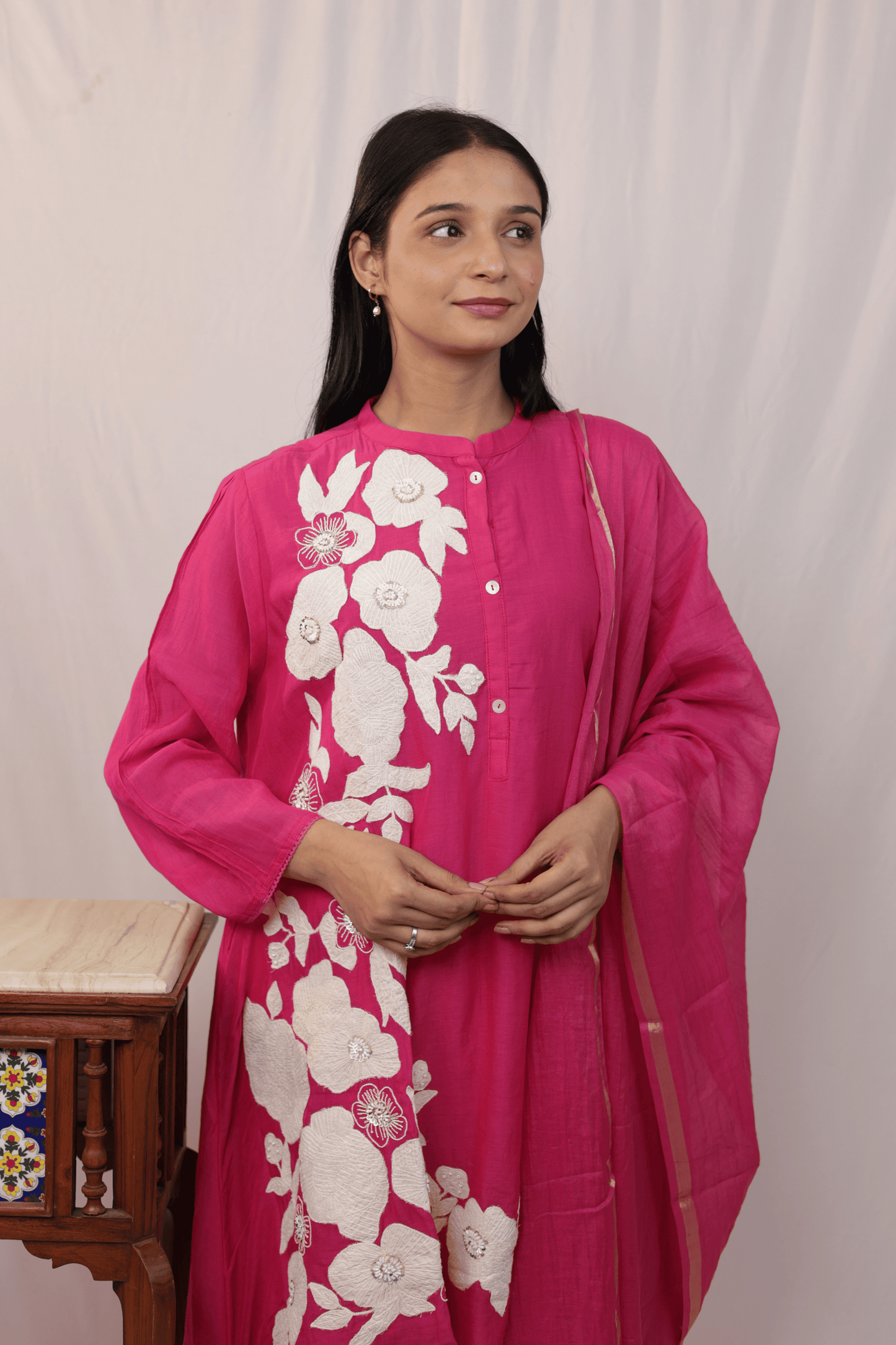 Applique work mulchanderi designer suit