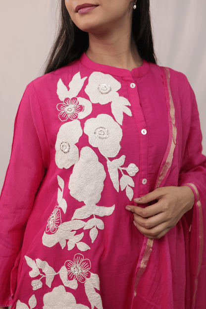 Applique work mulchanderi designer suit