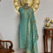 Aqua Green Silk Embroidered Semi Stitched Suit Set