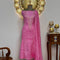 Bandhni Light Pink Silk Unstitched Suit With Thread And Mirror Handwork