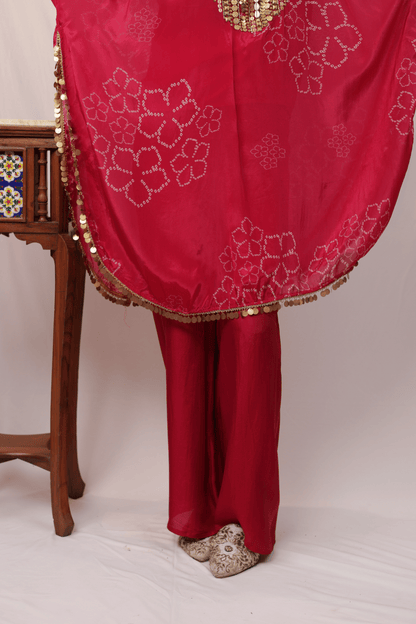"Banjara" Bandhni Print Cowrie 3pc Kaftan Set