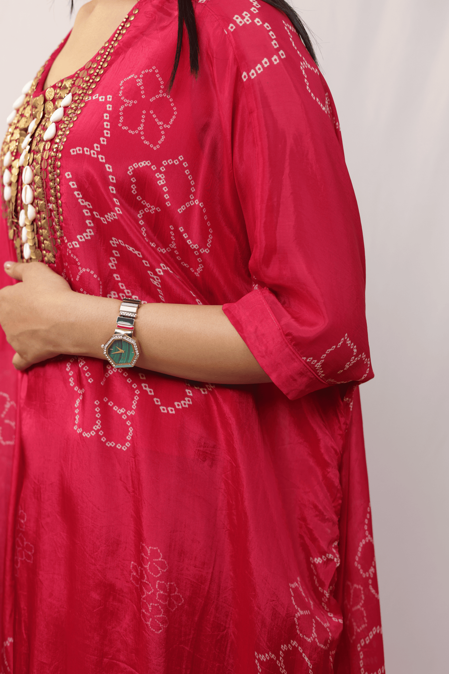"Banjara" Bandhni Print Cowrie 3pc Kaftan Set