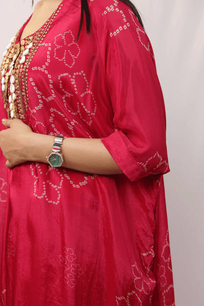 "Banjara" Bandhni Print Cowrie 3pc Kaftan Set