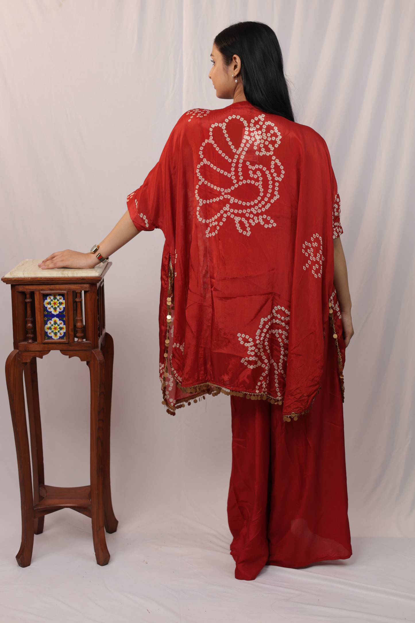 "Banjara" Bandhni Print Cowrie 3pc Kaftan Set