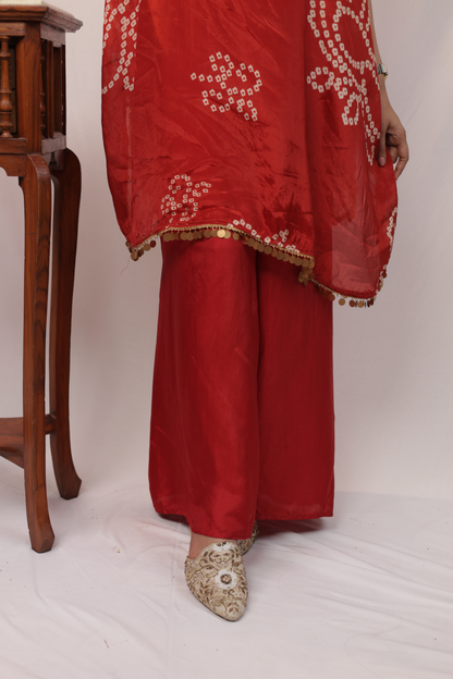 "Banjara" Bandhni Print Cowrie 3pc Kaftan Set