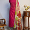 Chanderi Mirror Handwork Unstitched Suit Set With 70 gm Chanderi Varli Art Dupatta