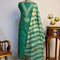 Chanderi V Neck Hand Embroidered Green Unstitched Suit Set