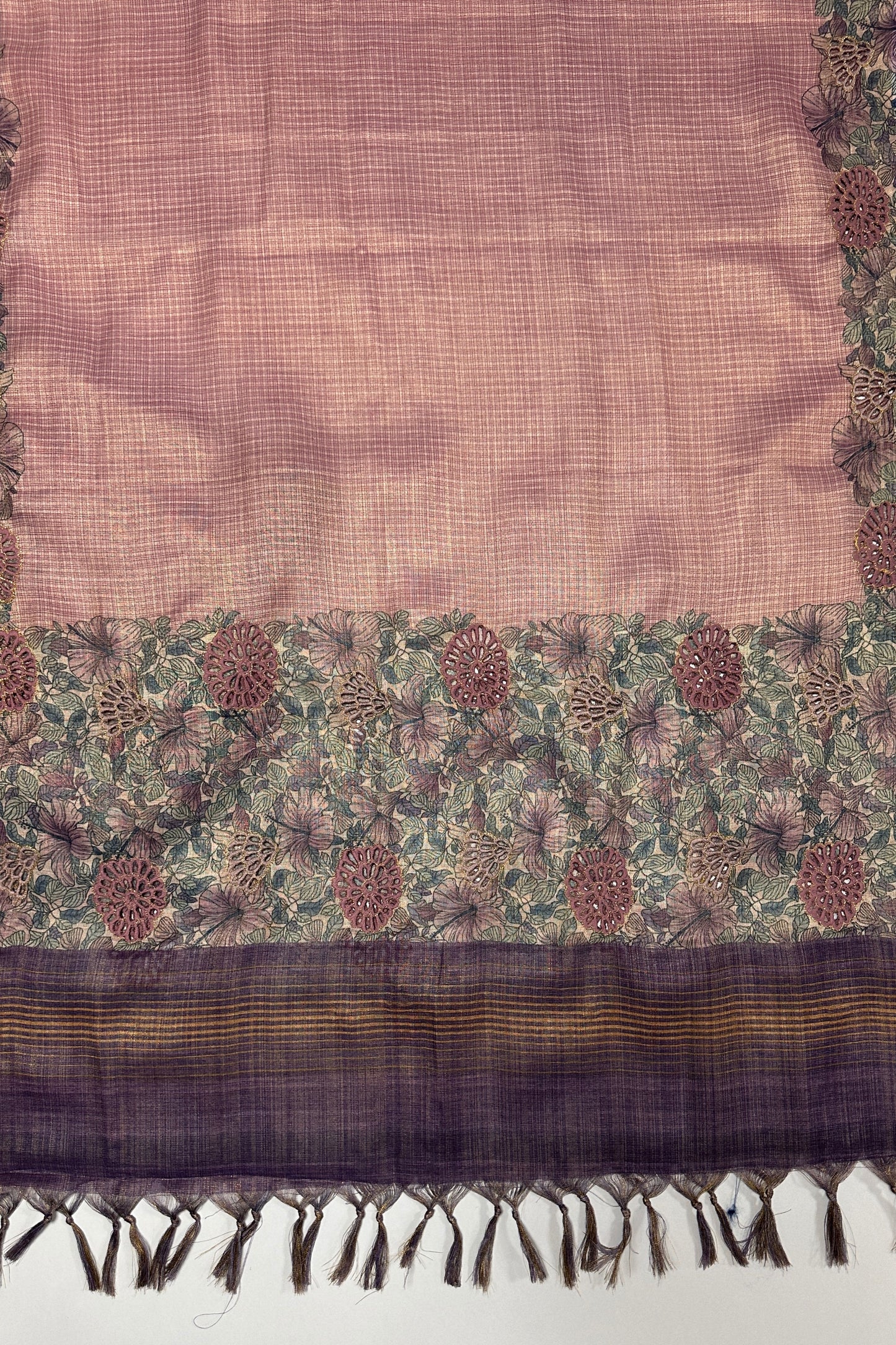 Checked Mauve 3 Piece Unstitched suit