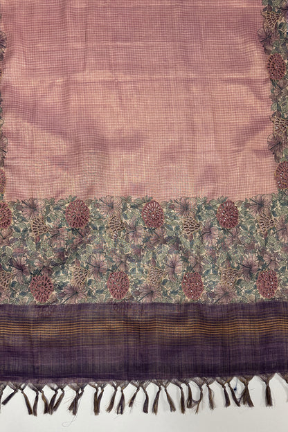 Checked Mauve 3 Piece Unstitched suit