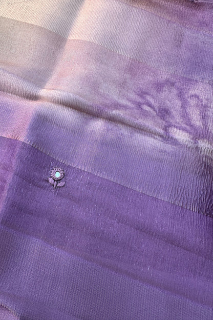 Crushed Silk Mirror Handwork Unstitched Suit Set