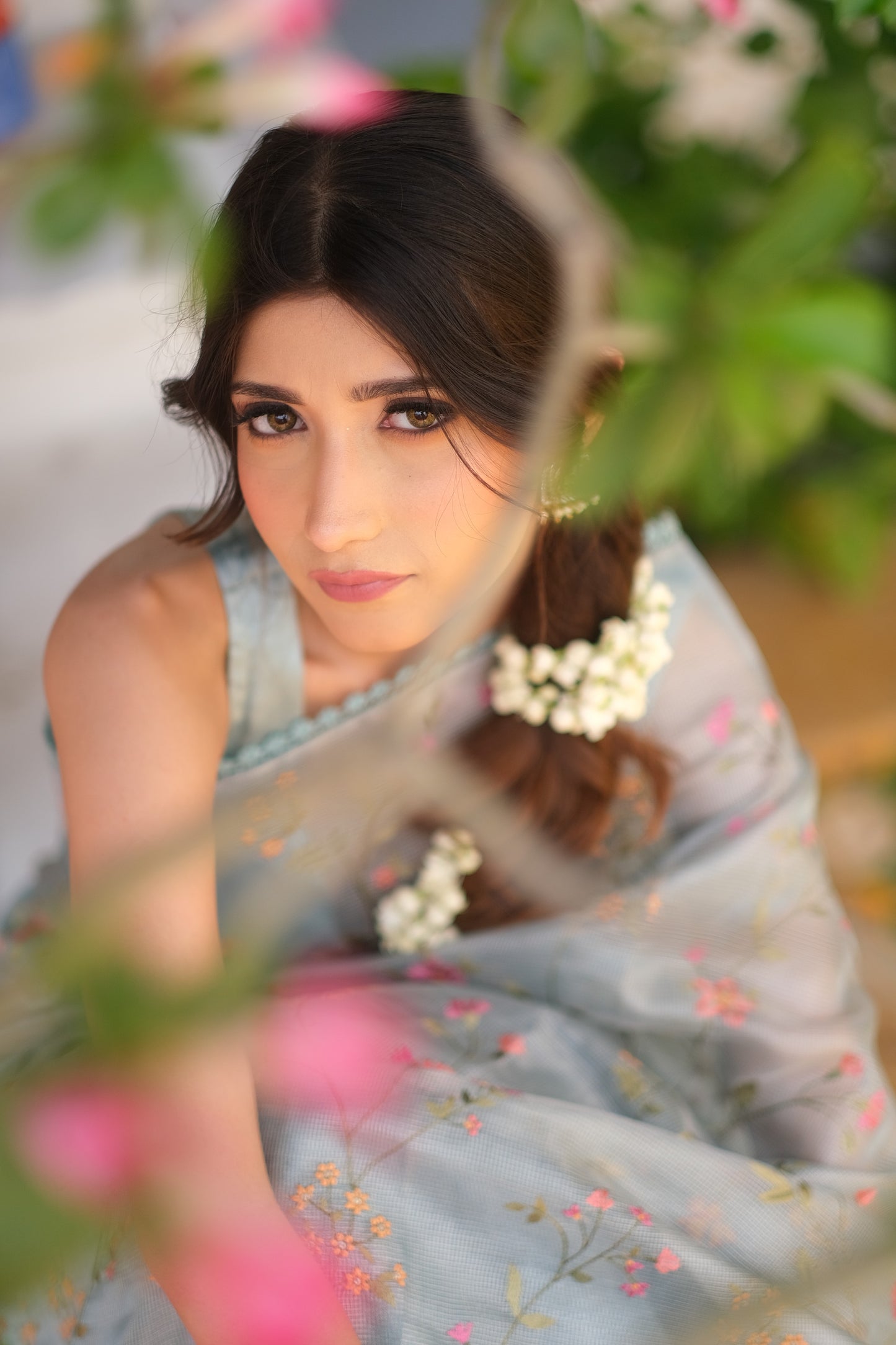 Tissue net saree