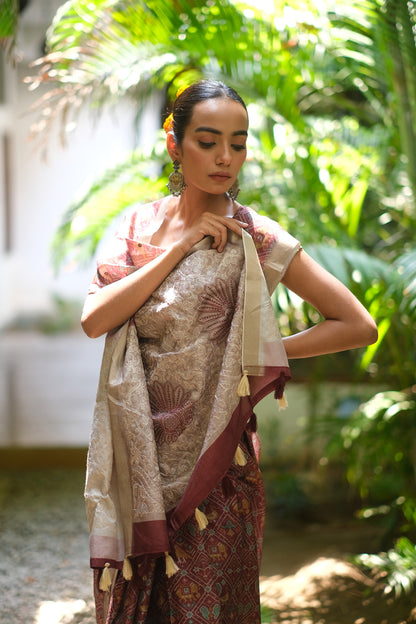 Tussar patola saree