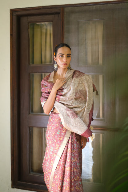 Tussar patola saree