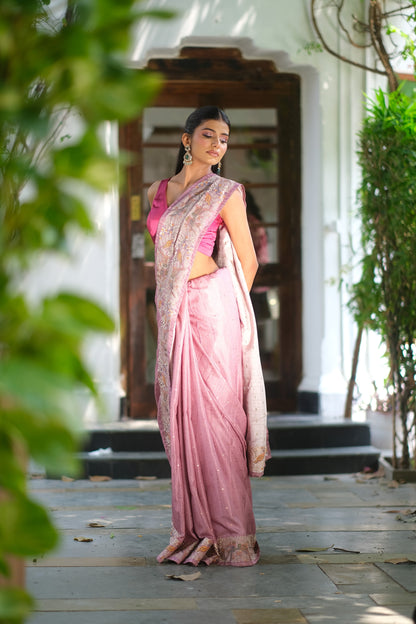 Tussar Embroidery saree