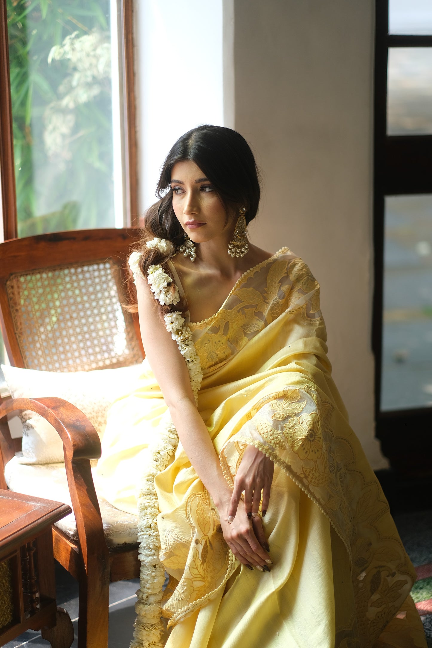 Tussar Applique saree