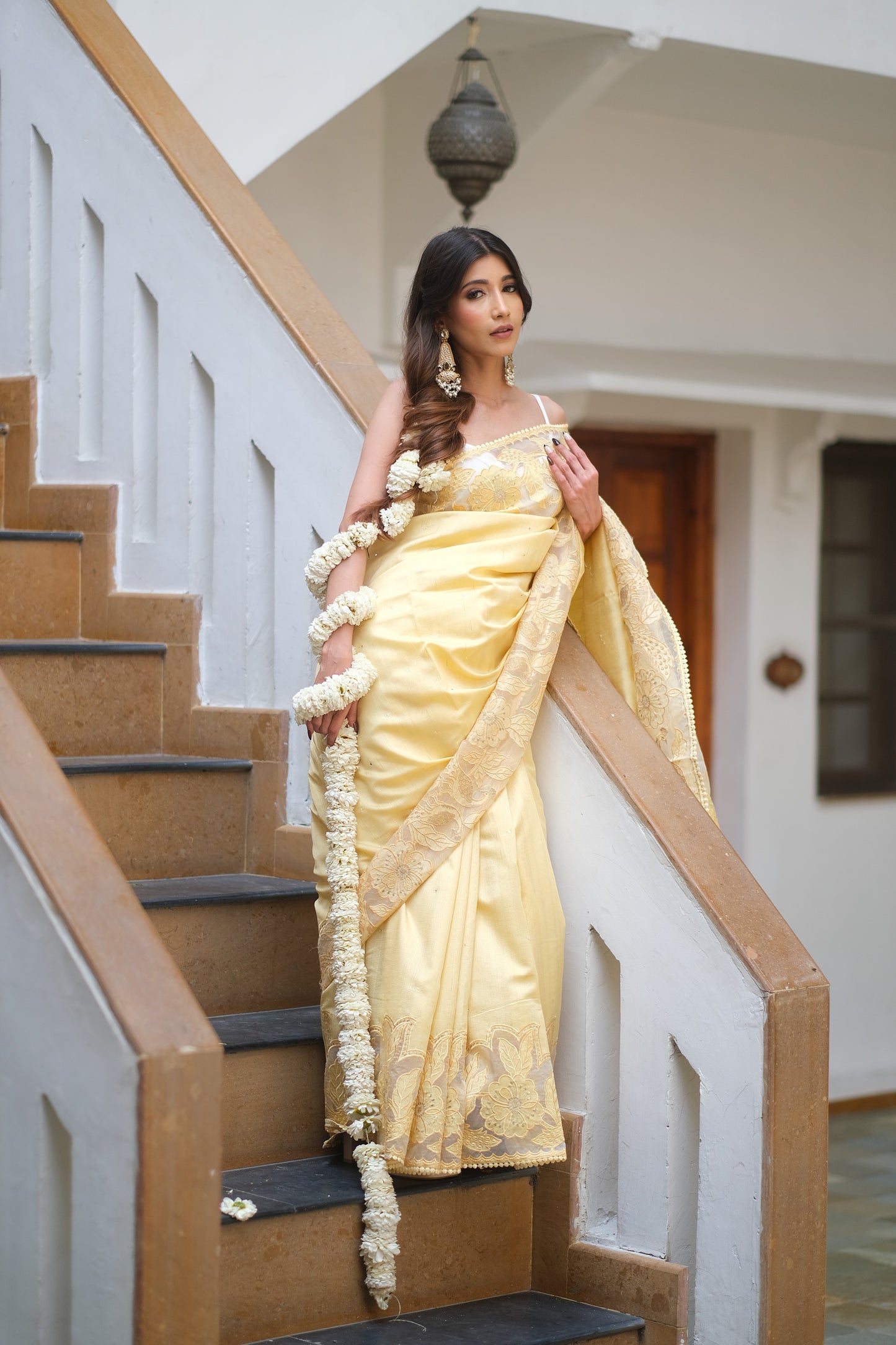Tussar Applique saree