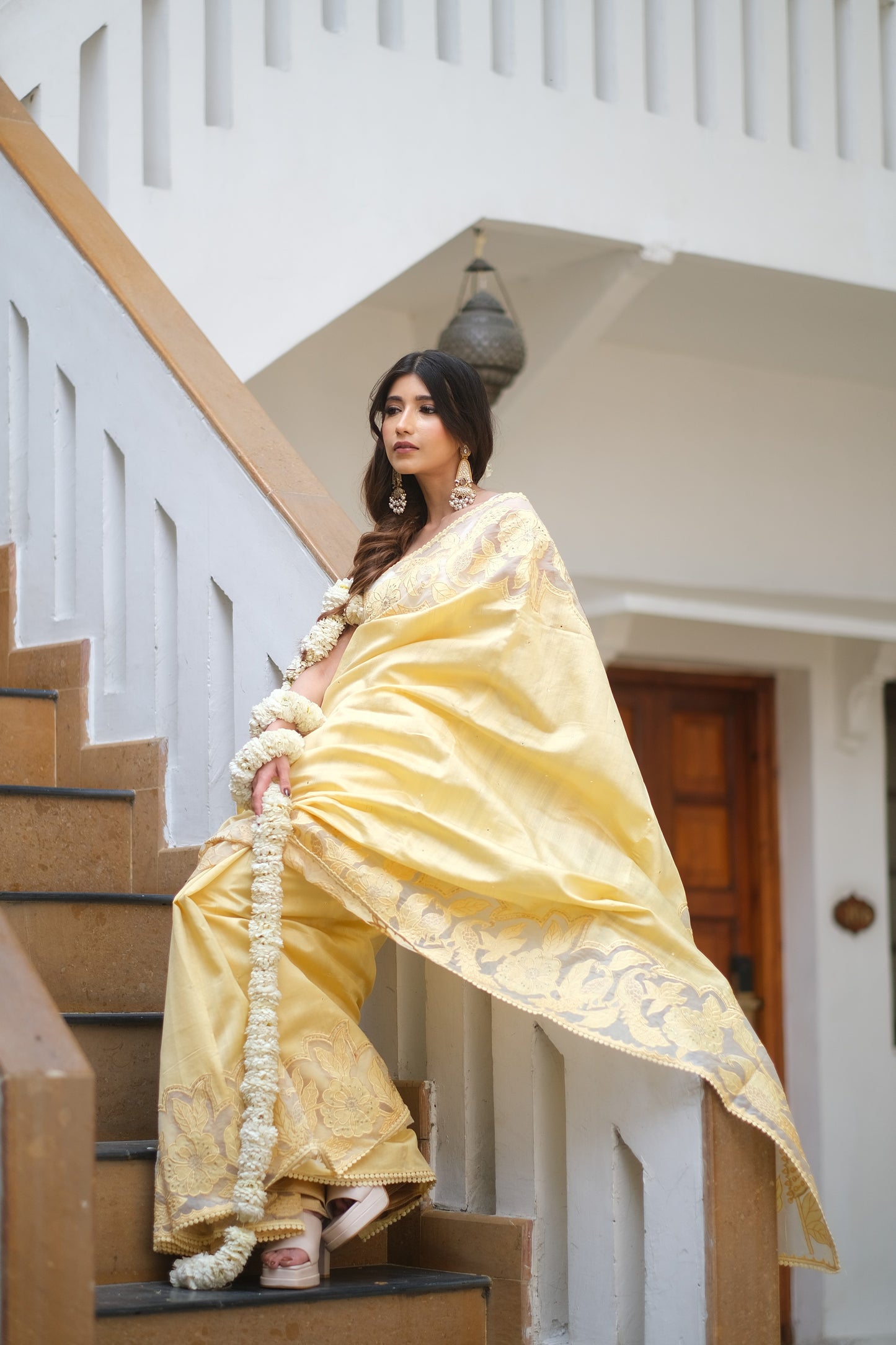 Tussar Applique saree
