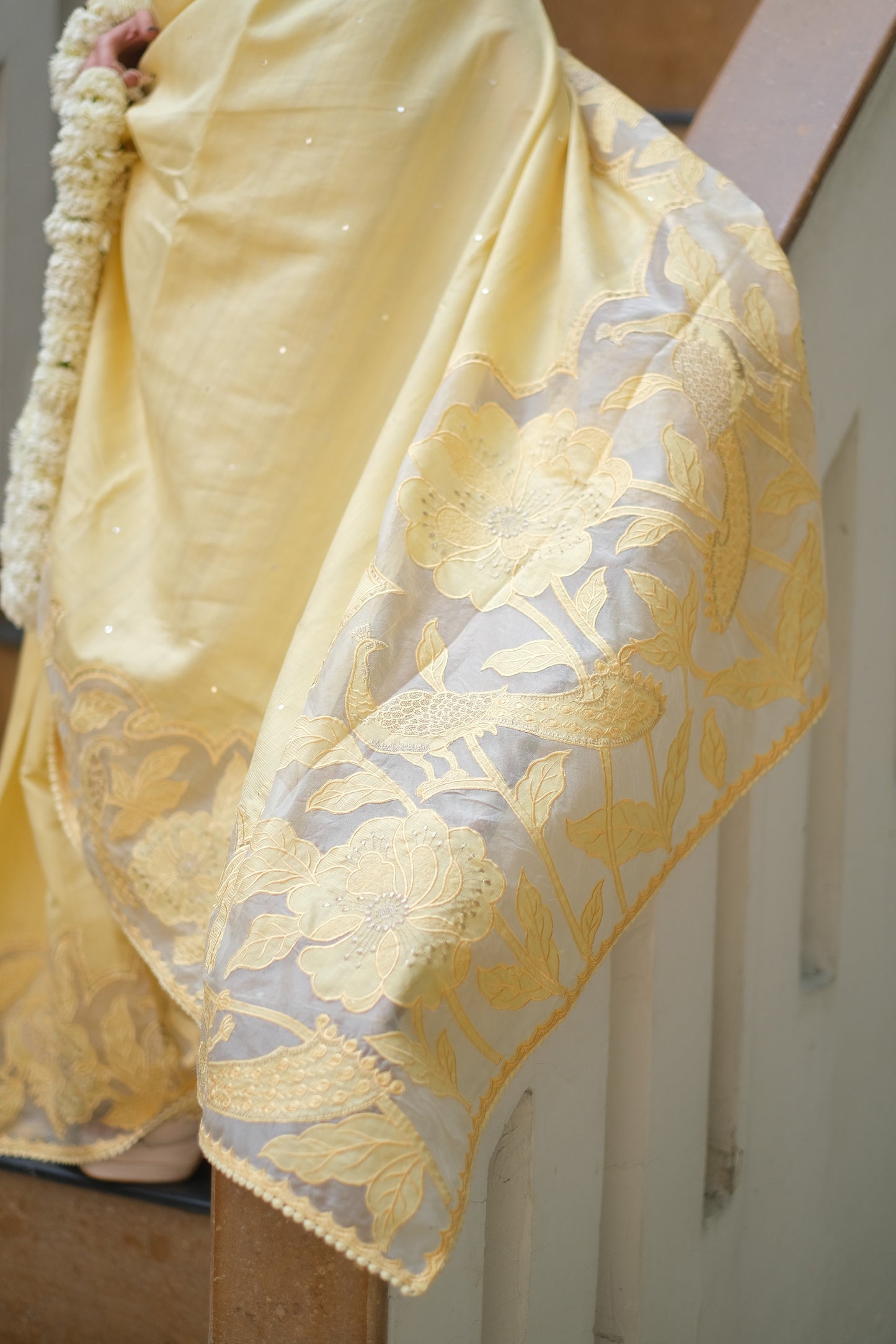 Tussar Applique saree