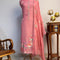 Flamingo Hand Embroidered Pink Mul Cotton Unstitched Suit Set With Multi Thead Placket Detailing