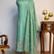 Flamingo Hand Embroidered Sea Green Mul Cotton Unstitched Suit Set With Multi Thread Placket Detailing