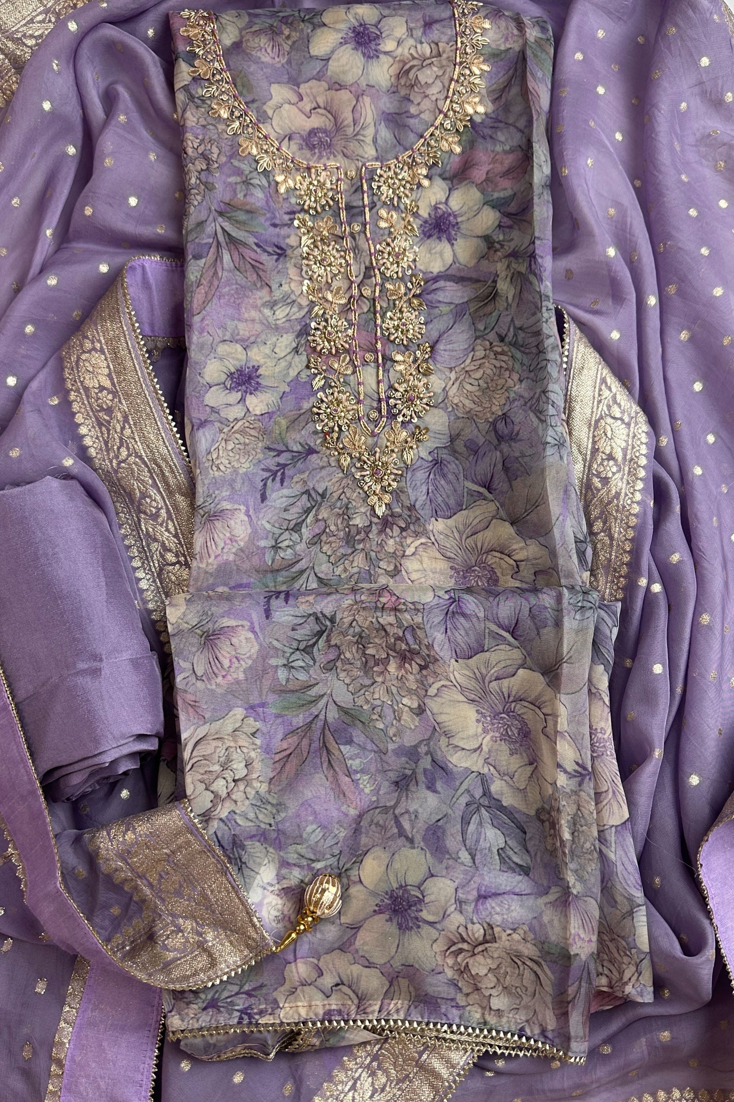 Floral Printed 3 piece Lavender Set