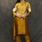 Gajji silk bandhni style designer Co-ord set (with neck accessories).
